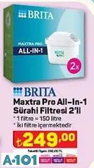 BRİTA MAXTRA PRO ALL-İN-1 SÜRAHİ FİLTRESİ 2'Lİ BRİTA MAXTRA PRO ALL-İN-1 SÜRAHİ FİLTRESİ 2'Lİ